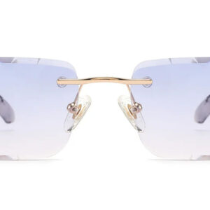 BELVOIR CO Diamond Cut Hampton White Marble | Blue 55