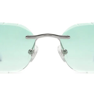 BELVOIR CO Diamond Cut Willow Green Silver | White 53